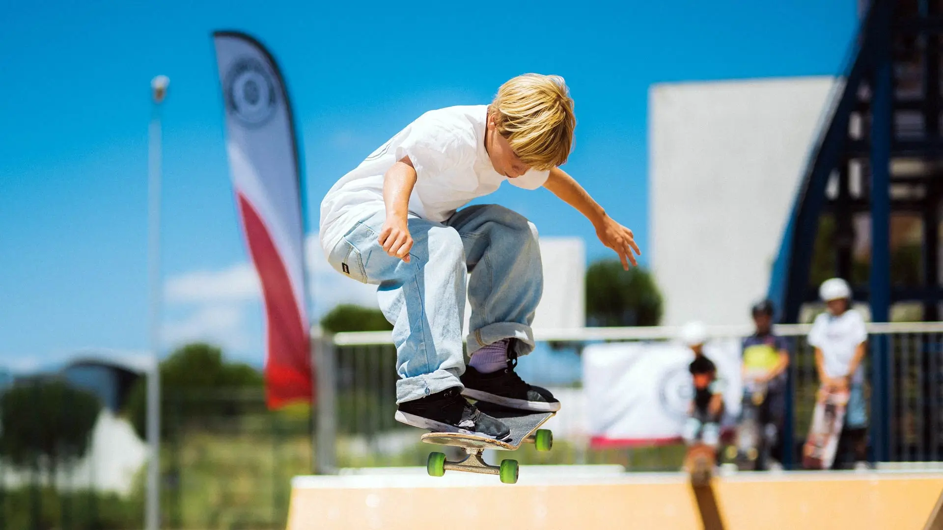 Student learning Skate on our Skate Park at Oeiras Campus